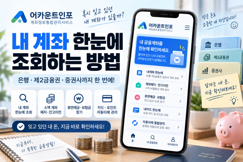 잊고 있던 계좌 찾는 법, 휴면계좌와 숨은 금융자산 조회 방법