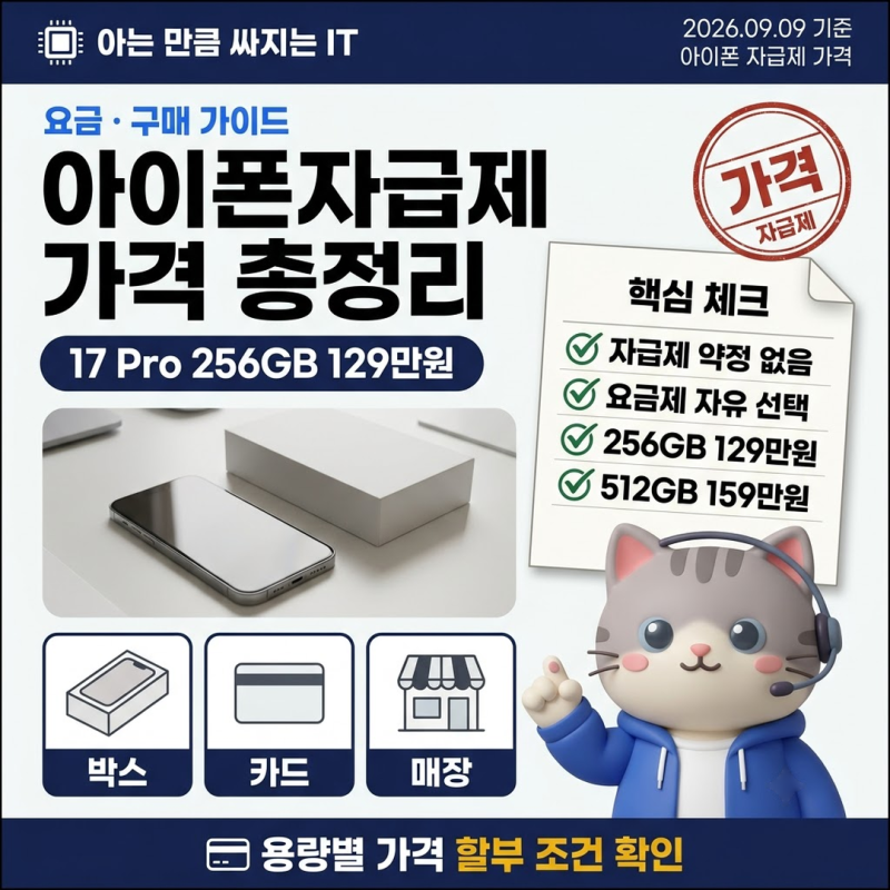 아이폰자급제 가격과 용량별 차이, 무이자 할부 카드사 조건