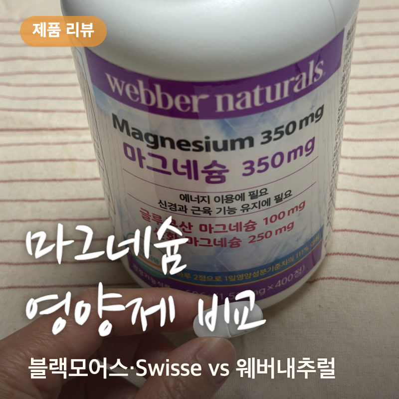 마그네슘 영양제 비교｜블랙모어스·Swisse 마그네슘 글리시네이트 vs 코스트코 웨버내추럴 마....