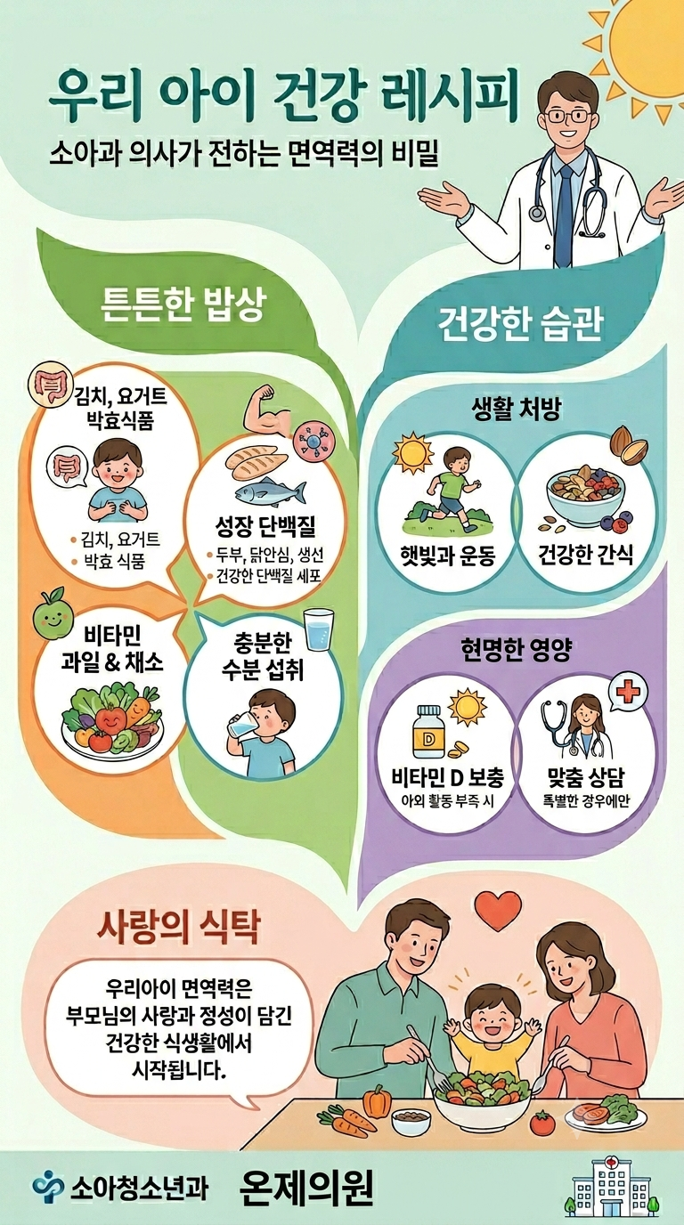 [건강정보] 면역력 영양제 쇼핑 멈추세요! 소아과 의사가 처방하는 '진짜' 면역 식단