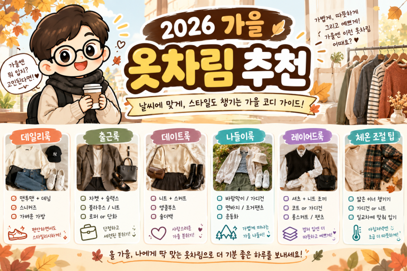 2026 가을 옷차림 추천｜9월 기온별 데일리룩과 필수 아이템