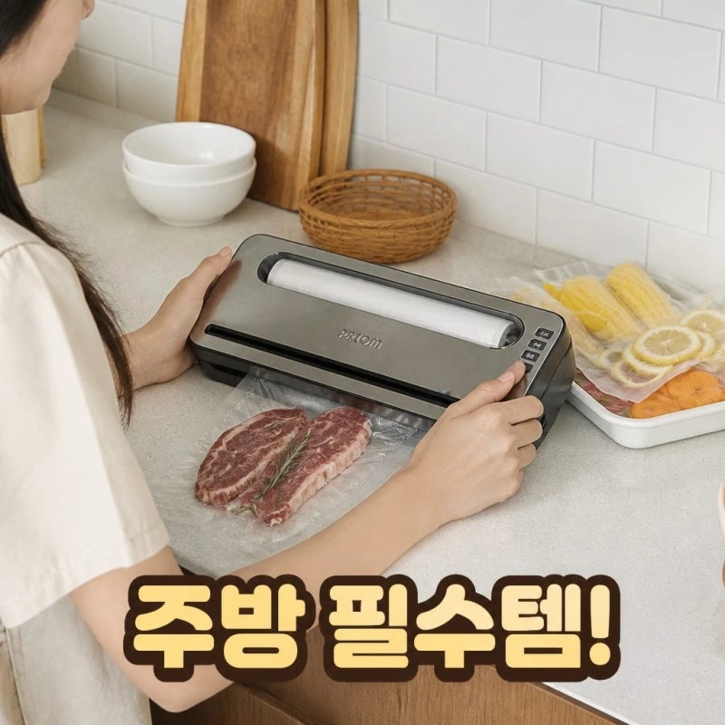 프리옴 가정용 진공포장기 초강력 밀봉 음식 압축기 PRO-B089 스펙 정리