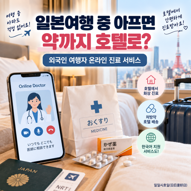 일본여행 중 아프면 약까지 호텔로? | 외국인 여행자 온라인 진료 서비스