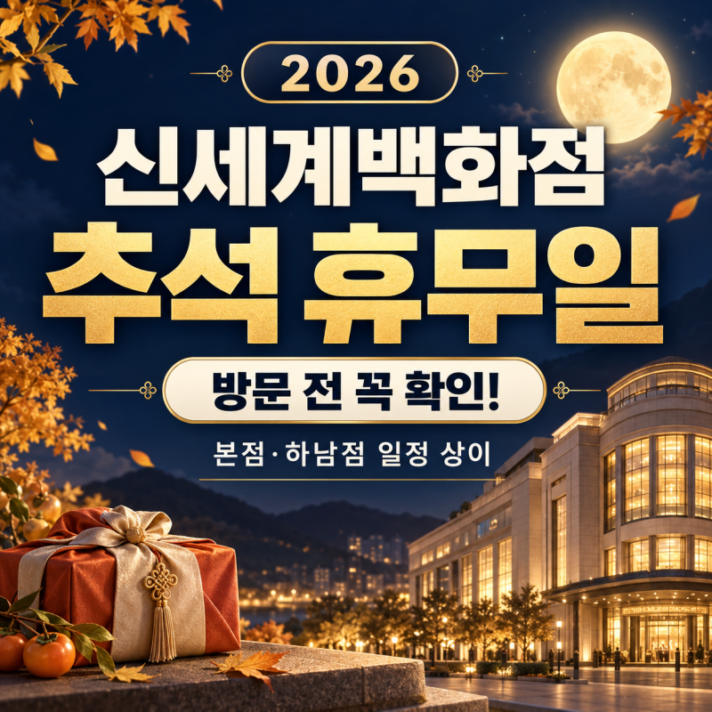 2026 신세계백화점 추석 휴무일 전국 총정리｜본점·강남점·센텀시티 방문 전 확인하세요