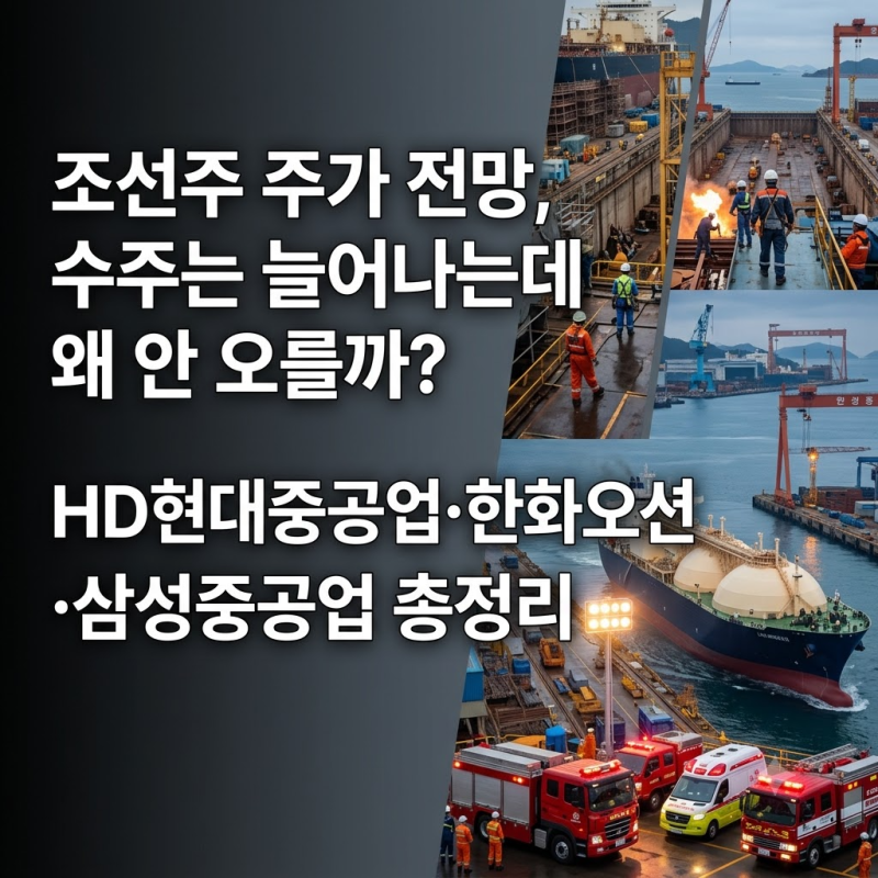 조선주 주가 전망, 수주는 늘어나는데 왜 안 오를까? HD현대중공업·한화오션·삼성중공업 총....