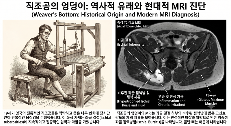 직조공의 엉덩이 (Weaver's Bottom) – 앉을 때마다 뼈가 닿는 통증, 좌골 점액낭염의 진단 (Weaver's....