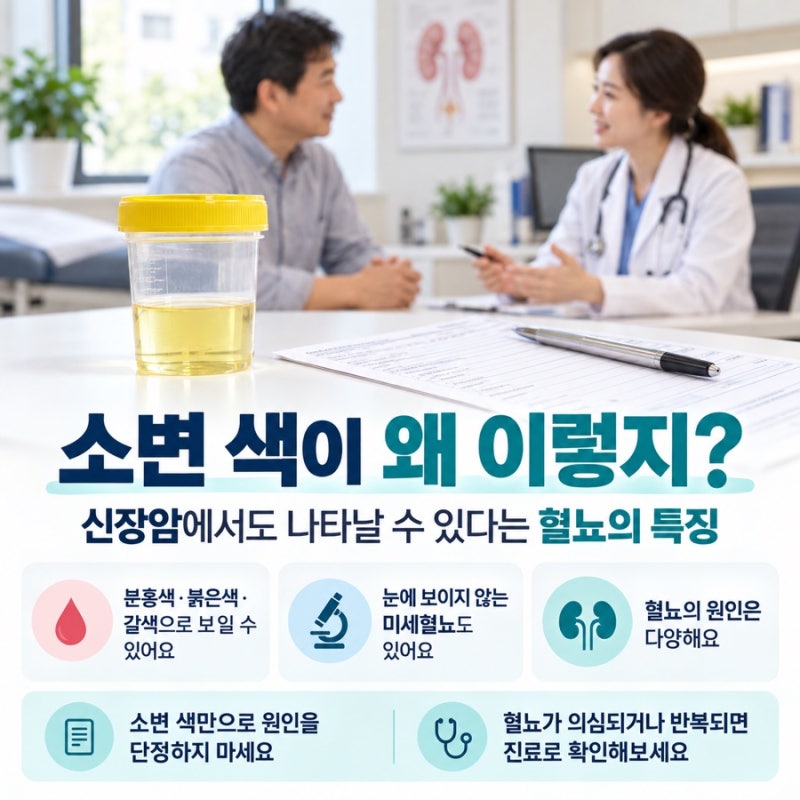 “소변 색이 왜 이렇지?” 신장암에서도 나타날 수 있다는 혈뇨의 특징
