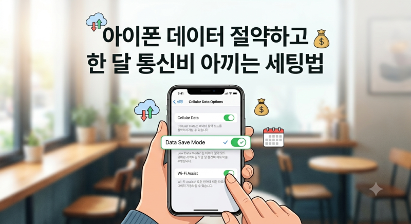 아이폰 데이터 절약하고 한 달 통신비 아끼는 세팅법