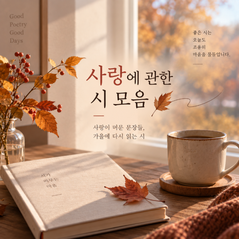 가을에 읽기 좋은 사랑 시 모음 필사하기 좋은 시