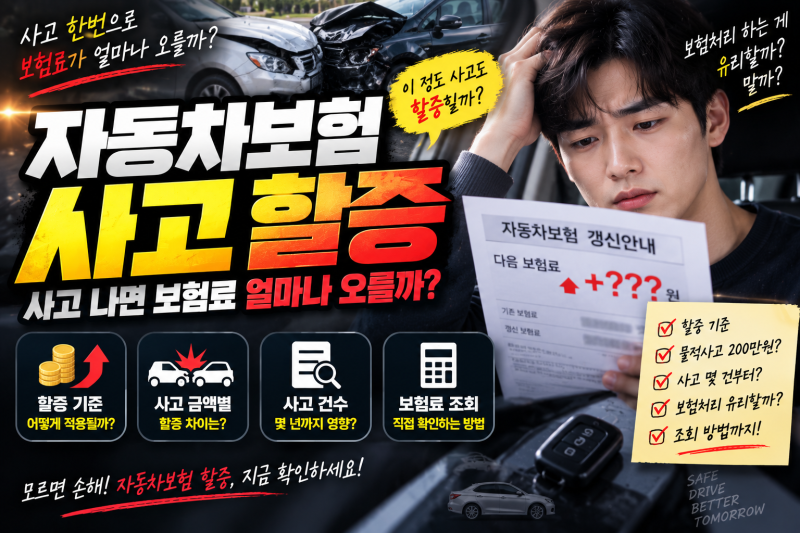 자동차보험 사고 할증, 사고 나면 보험료 얼마나 오를까? 할증 기준 총정리