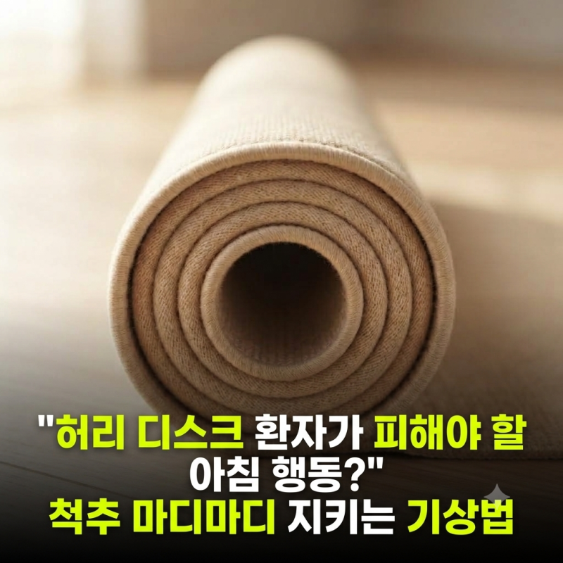 "허리 디스크 환자가 피해야 할 아침 행동?" 척추 마디마디 지키는 기상법