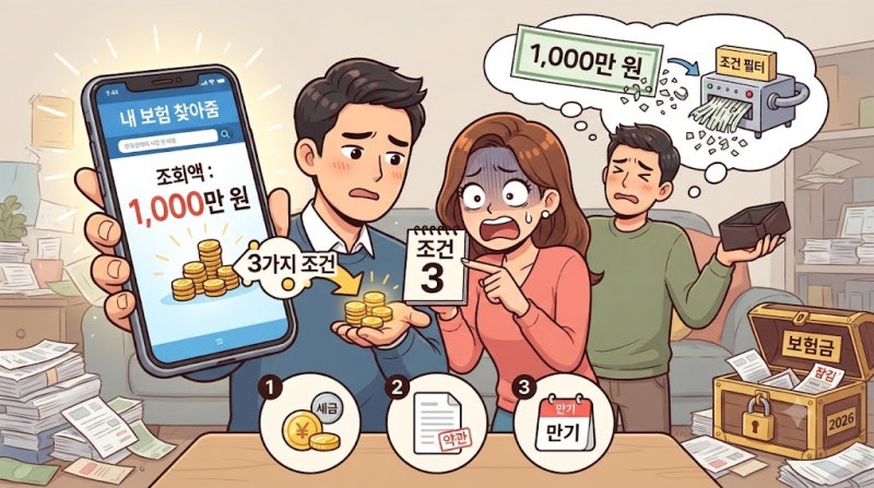 내 보험 찾아줌 숨은 보험금, 조회액 그대로 못 받는 3가지 조건 2026