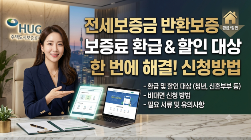 전세보증금 반환보증 보증료 환급 및 할인 대상 신청방법