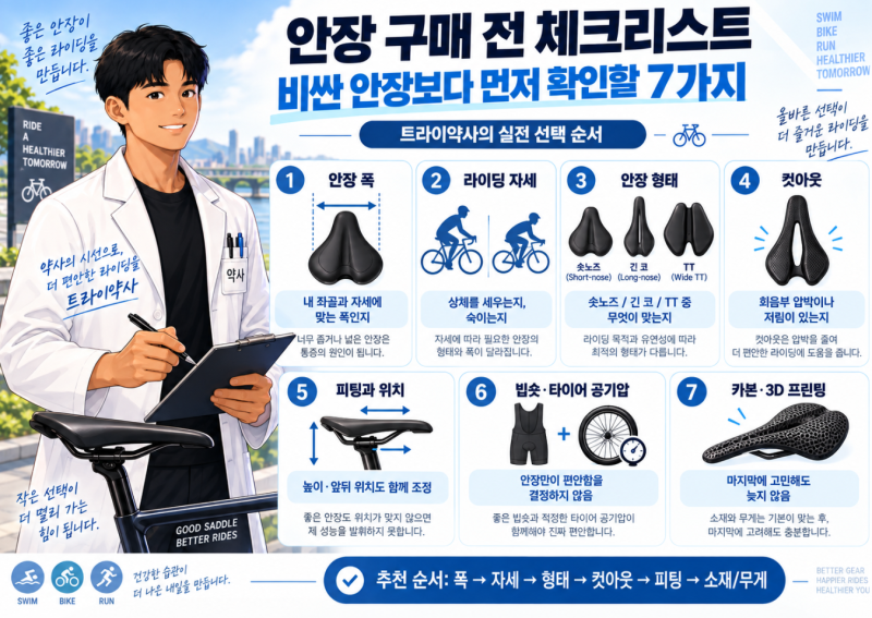 로드 자전거 안장 추천｜짧은 코·긴 코·카본·3D 안장, 초보자는 뭘 골라야 할까?
