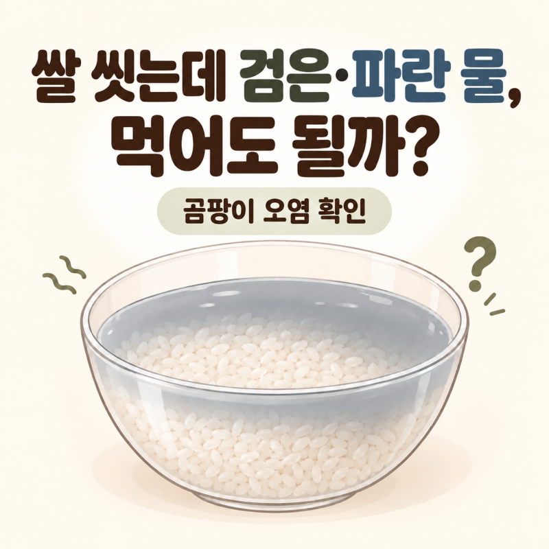 쌀 씻을 때 검은 물이나 파란 물이 나오면 먹어도 될까? 곰팡이 오염 확인 기준