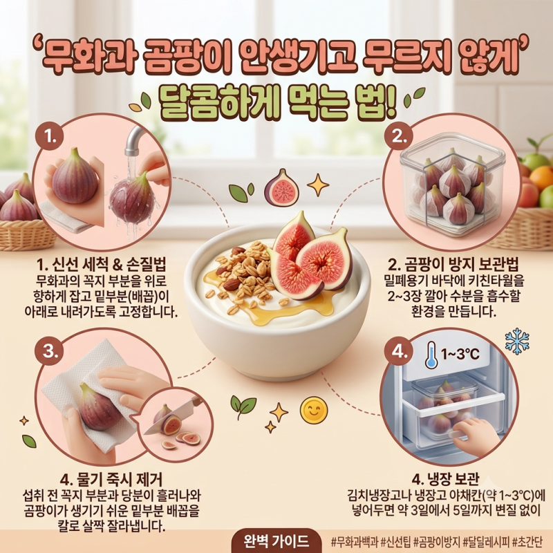 [9월 제철] 무화과 공팡이 안생기고 무르지 않게 달콤하게 먹는 법! 씻는 법, 곰팡이 방지 보....