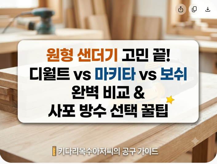 목공 원형 샌더기 추천 완벽 가이드: 디월트·마키타·보쉬 비교 및 사포 방수 선택법