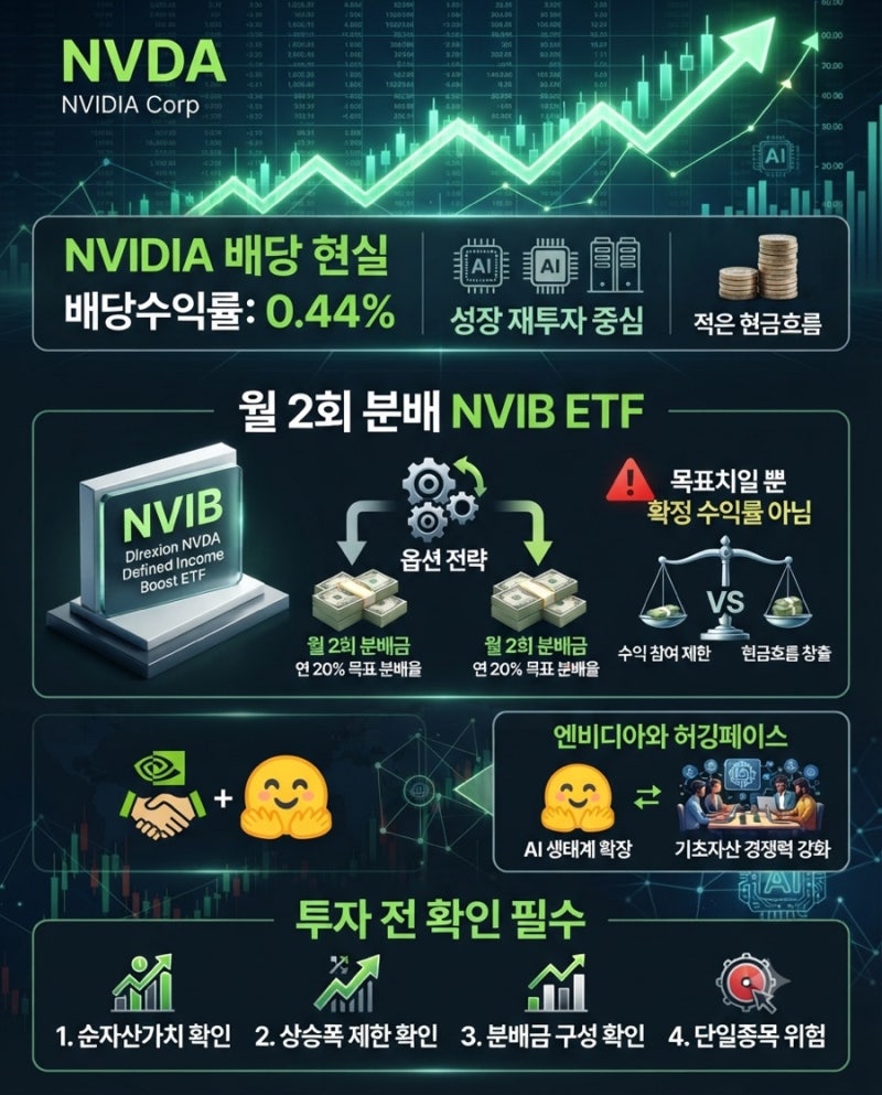 엔비디아 배당이 아쉬웠다면, 월 2회 분배금을 내세운 NVIB ETF를 꼭 알아야 하는 이유