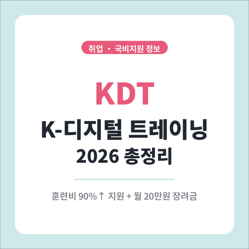 K-디지털 트레이닝(KDT) 신청방법·자격·자부담 구간표까지 한 번에 (2026 최신)