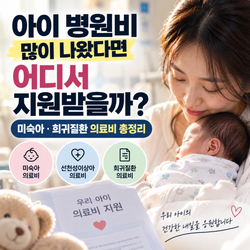 아이 병원비 많이 나왔다면 어디서 지원받을까? 미숙아·희귀질환 의료비 총정리