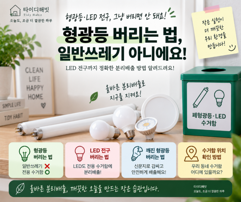 형광등 버리는 법, 일반쓰레기 아니에요! LED 전구까지 분리배출 방법