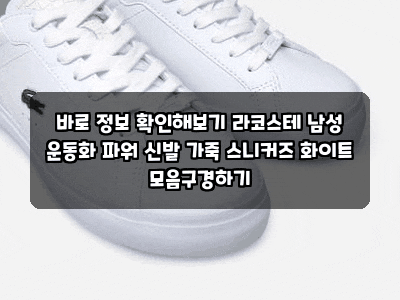 바로 정보 확인해보기 라코스테 남성 운동화 파워 신발 가죽 스니커즈 화이트 모음구경하기