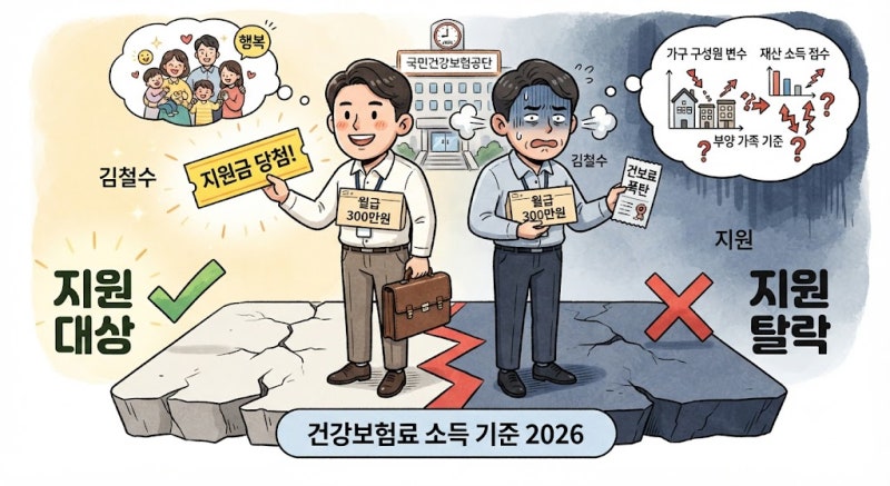 건강보험료 소득 기준 2026, 같은 월급인데 지원 탈락이 갈리는 이유