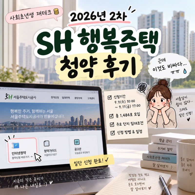 2026년 2차 SH 행복주택 청약 후기｜사회초년생 직접 신청! 근데 이것도 비싸다