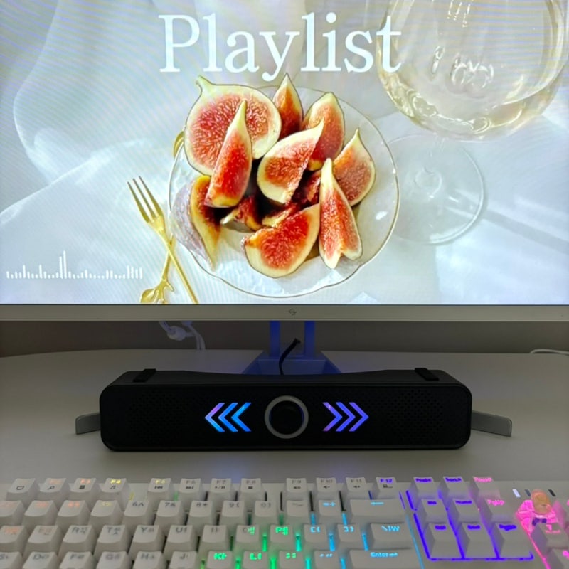 다이소 스피커 LED 유선 사운드바 후기 (대만족★)