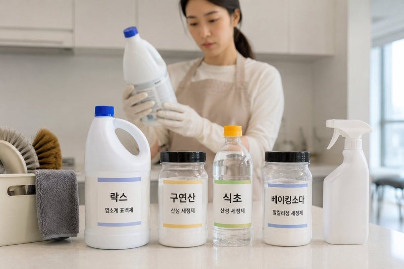 락스·구연산·식초·베이킹소다 섞어 쓰면 안 되는 이유와 올바른 청소 세정제 사용법 한눈....