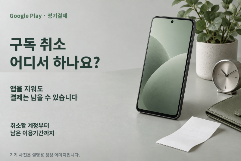 구글 플레이 구독 취소 방법, 앱을 지워도 결제되는 이유