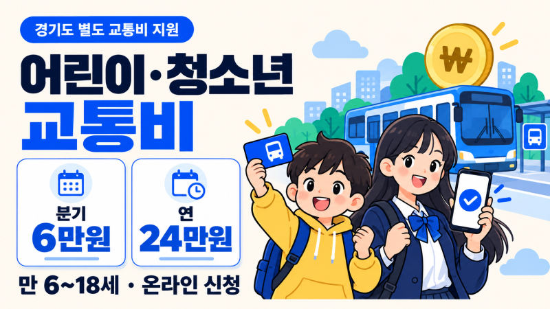 경기도 어린이 청소년 교통비｜분기 6만원·연 24만원 신청방법