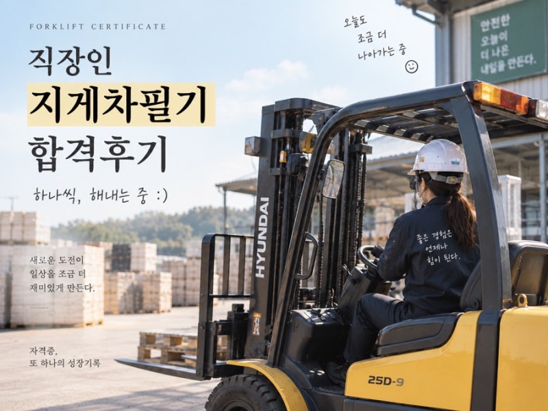 직장인 지게차운전기능사 필기 합격 후기｜공부 4시간