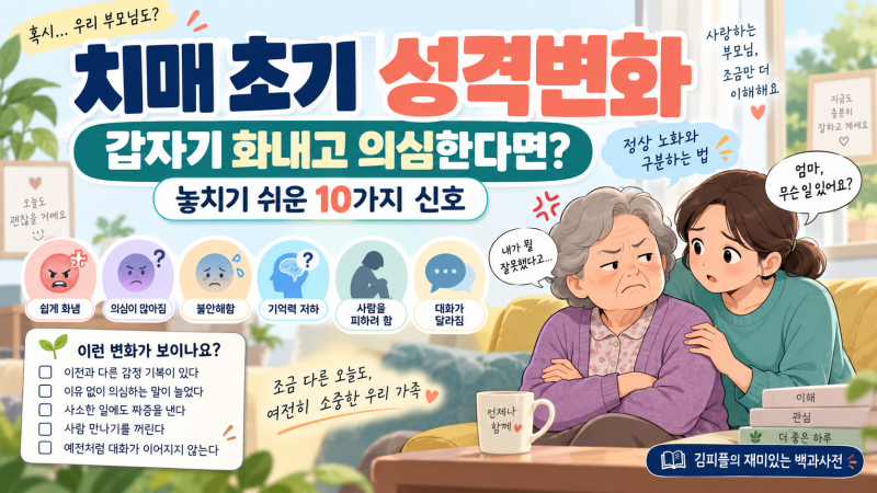 치매 초기 성격변화 10가지｜갑자기 화내고 의심하면 치매 신호일까?