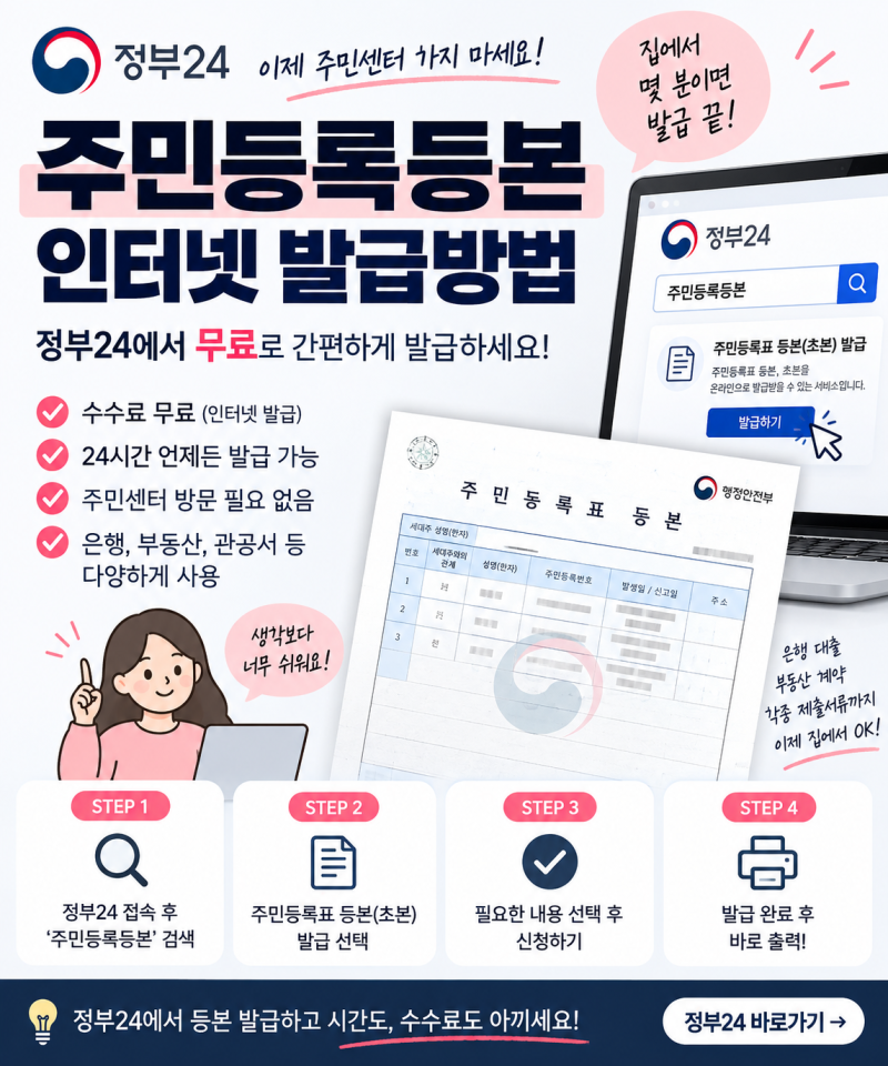 정부24 주민등록등본 발급 #1 [상세내용캡쳐]