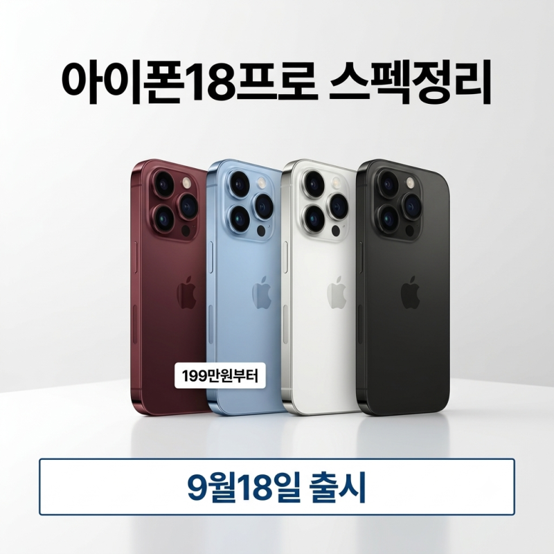 아이폰 18 프로 출시일 사전예약 가격 가변 조리개 주요 스펙 완벽 정리