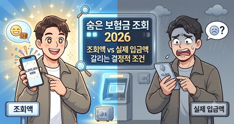 숨은 보험금 조회 2026, 조회액과 실제 입금액이 갈리는 결정적 조건