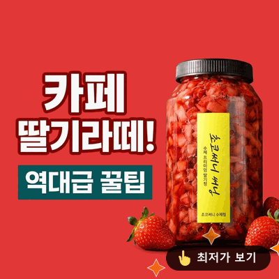 딸기청 초코써니 수제청, 카페 딸기라떼 집에서 만드는 역대급 꿀팁