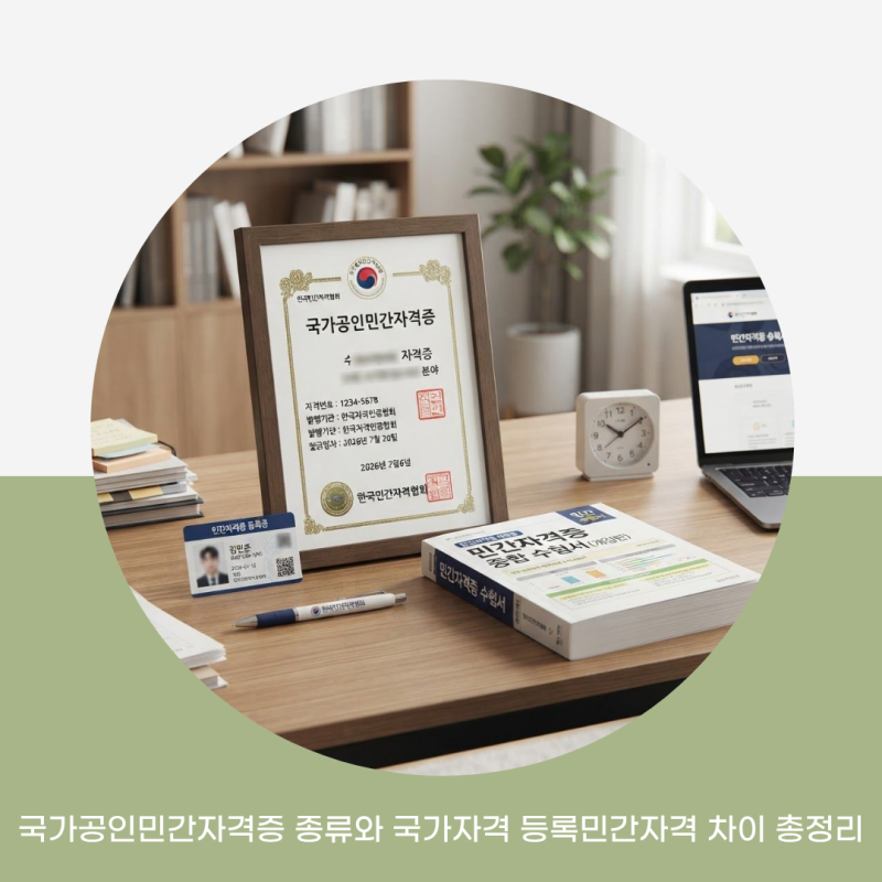 국가공인민간자격증 종류와 국가자격 등록민간자격 차이 총정리