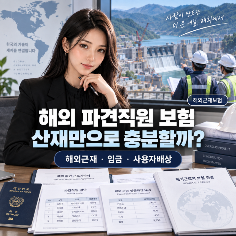 해외 파견근로자 보험, 산재보험만으로 충분할까? 해외근재보험 실제 보험료·인건비·필요....