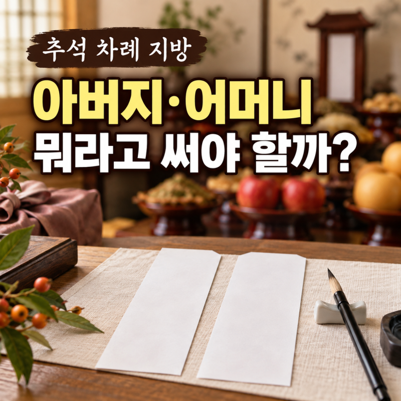2026 추석 지방 쓰는 법, 아버지·어머니는 어떻게 적을까?