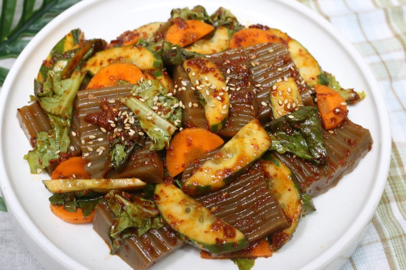 도토리묵무침 레시피 맛있는 양념장 만들기 막걸리안주 추천