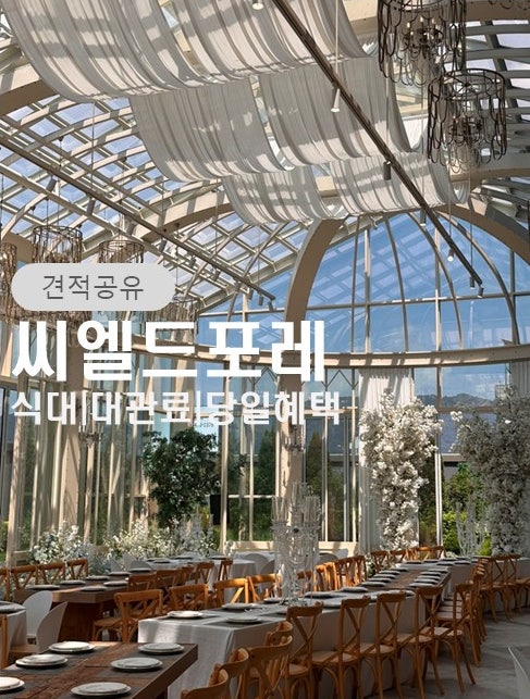 씨엘드포레 견적공유: 27년 식대 대관료 당일혜택 | 대전 호텔 웨딩|화이트블루의 채광 가득 ....