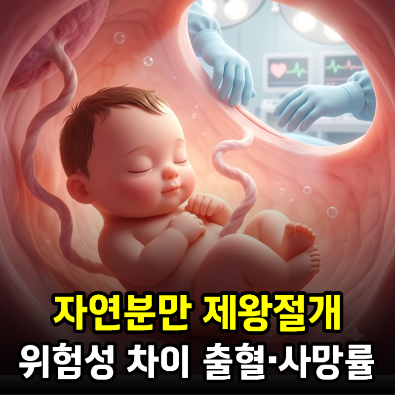 자연분만 제왕절개 위험성 차이, 출혈부터 사망률까지 얼마나 다를까?