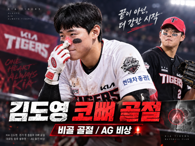 김도영 코뼈 골절, 아시안게임 비상…대체 투입 박민까지 부상 KIA 초 비상