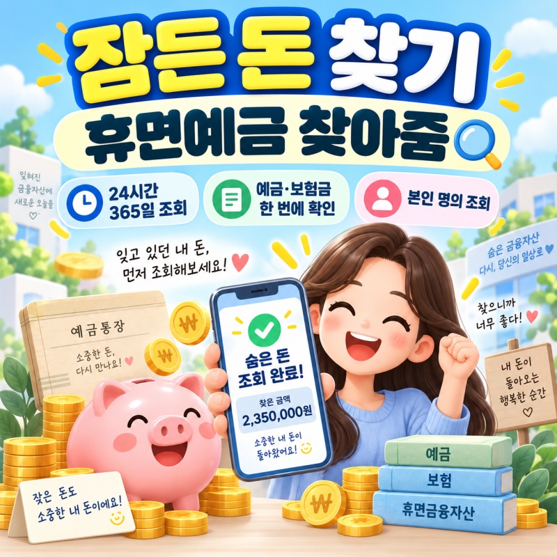 휴면예금 찾아줌 지급 신청｜잠든 예금 조회하고 내 계좌로 받는 방법