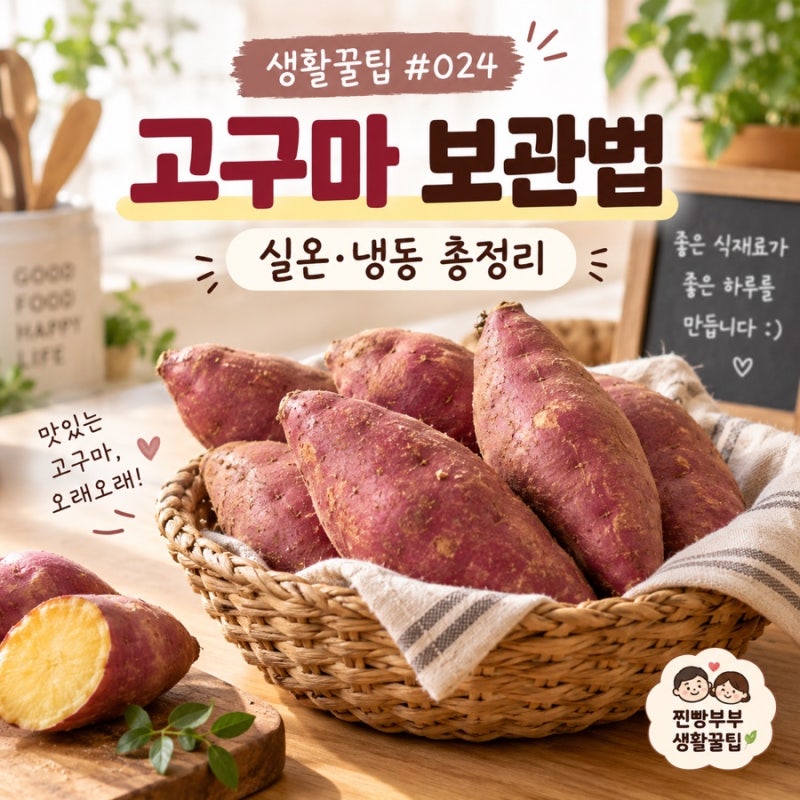 생활꿀팁 #024 고구마 보관법 | 실온·냉장·냉동 오래 보관하는 방법 총정리