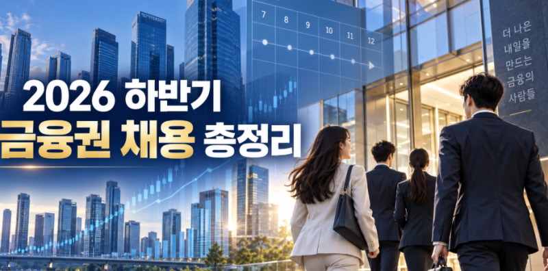 2026년 하반기 금융권 채용 총정리 은행·증권·보험·금융공기업 공채 일정