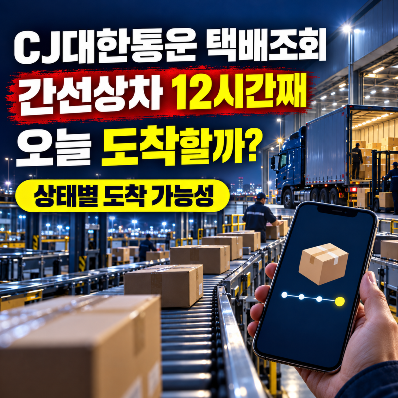 CJ대한통운 택배조회 간선상차, 오늘 도착할까? 상태별 판단 기준