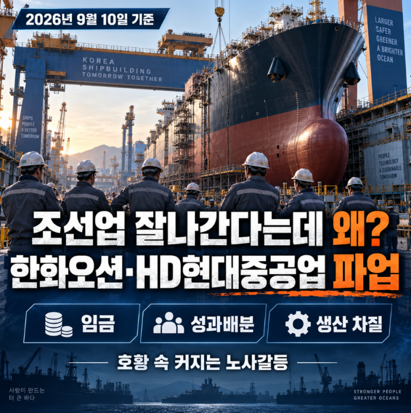 "조선업 잘나간다는데 왜?" 한화오션·HD현대중공업 파업